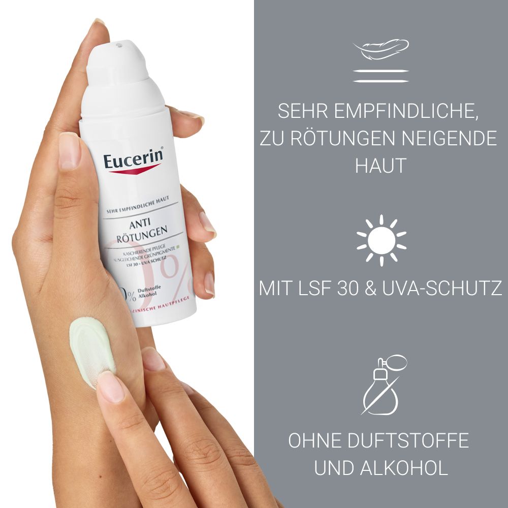 Eucerin® AntiRötungen Kaschierende Tagespflege mit LSF 25 – Pflege für sehr empfindliche Haut und bei Rötungen & kaschiert Hautrötungen