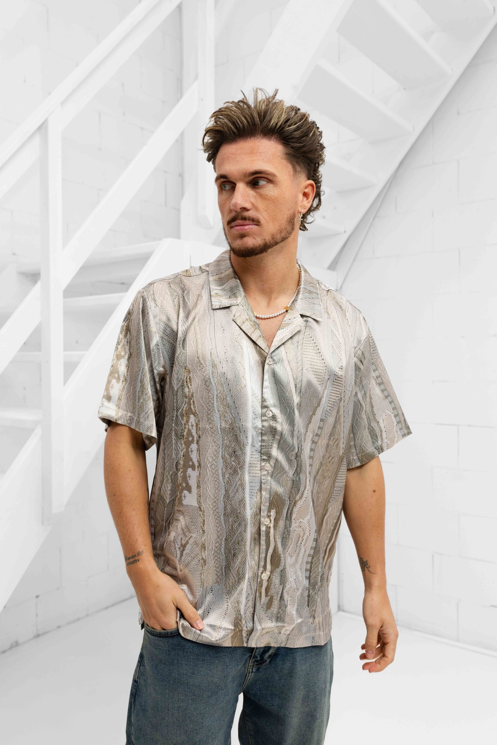 Carlo Colucci C5081 571 Shirt Heren Beige
