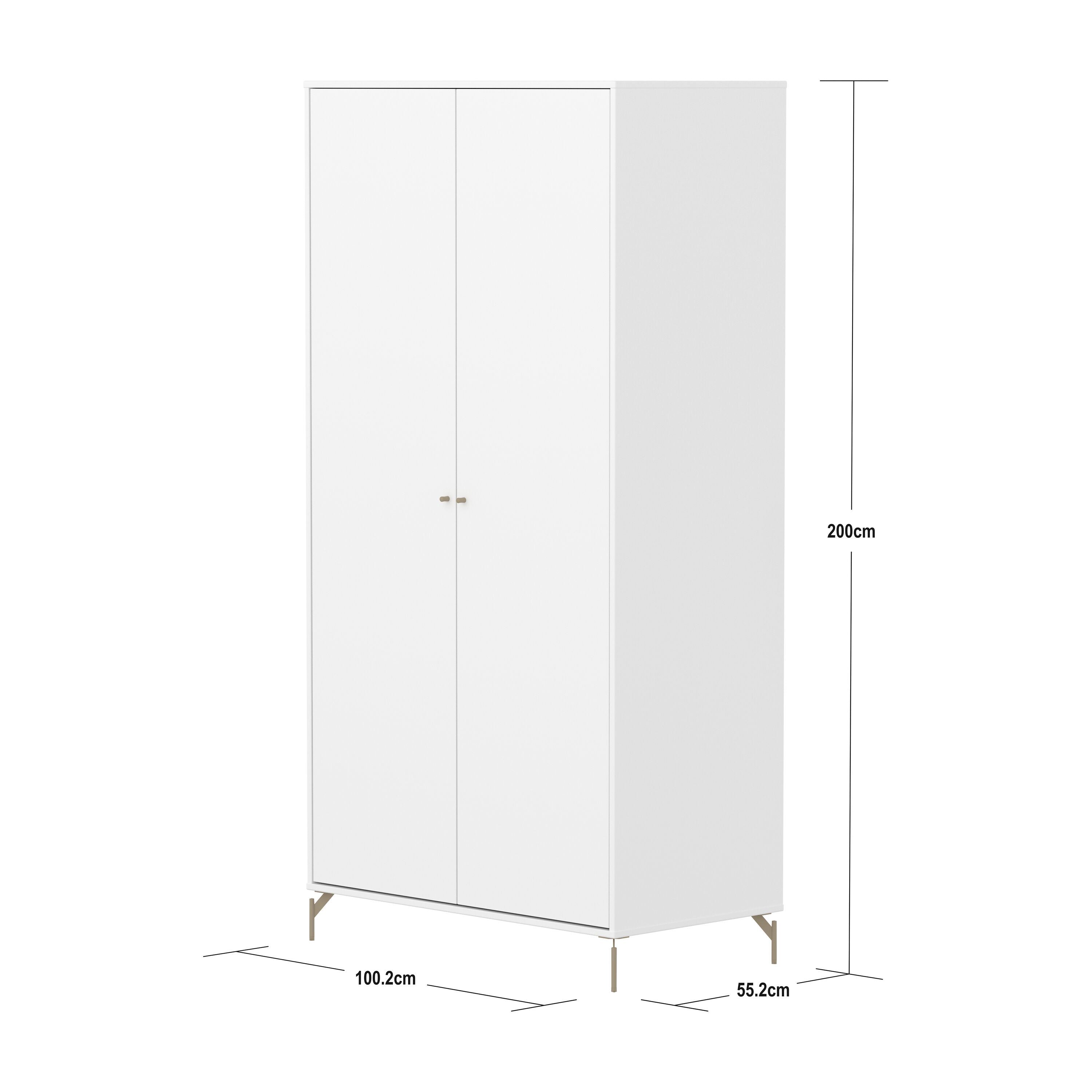 Flexa SAGA Schrank - Weiss / B: 100.0 cm x T: 55.0 cm x H: 200.0 cm