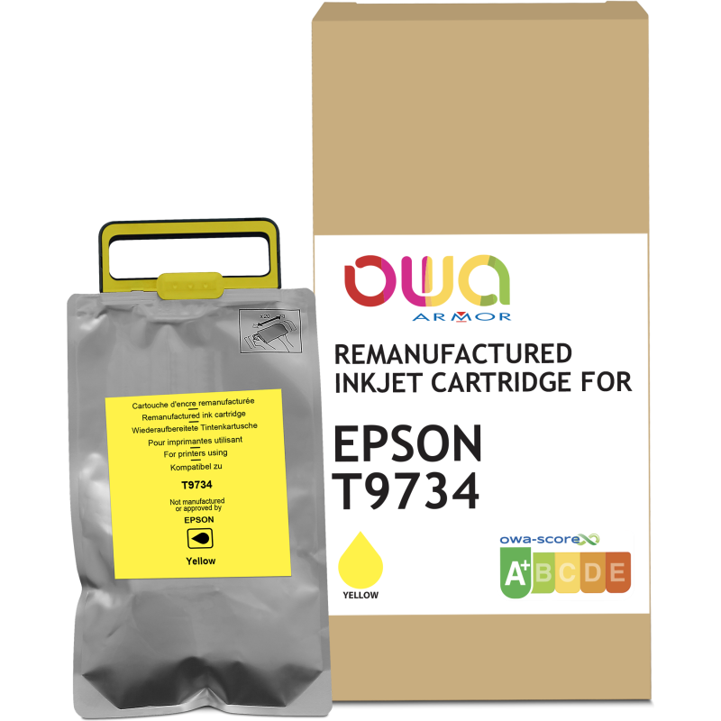 Cartouche d'encre remanufacturée OWA - standard - Jaune - pour EPSON T9734