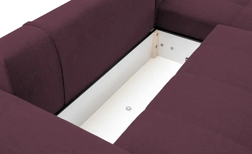 Ecksofa Arissa de Luxe Burgund rechts Webstoff