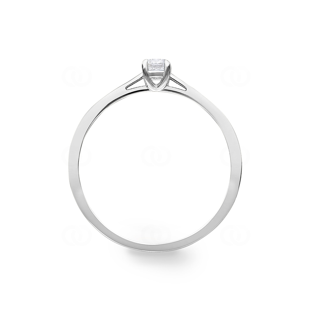 0.15 Karat Diamant Verlobungsring 750/18 K Weissgold in 4-Griff