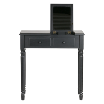WOOOD hal/kaptafel Romy zwart grenenhout 75 x 38 cm