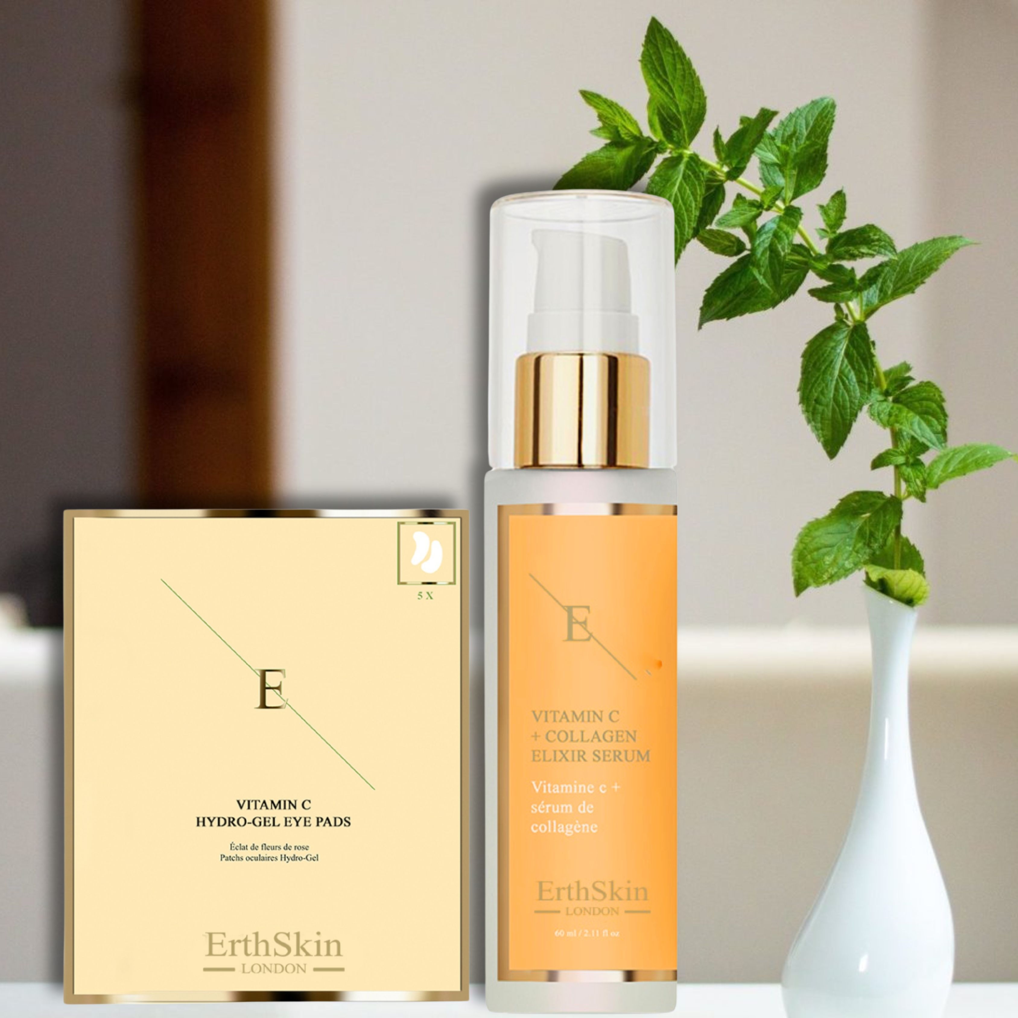 Erth skin london Vitamin C Serum + Augenpads Set