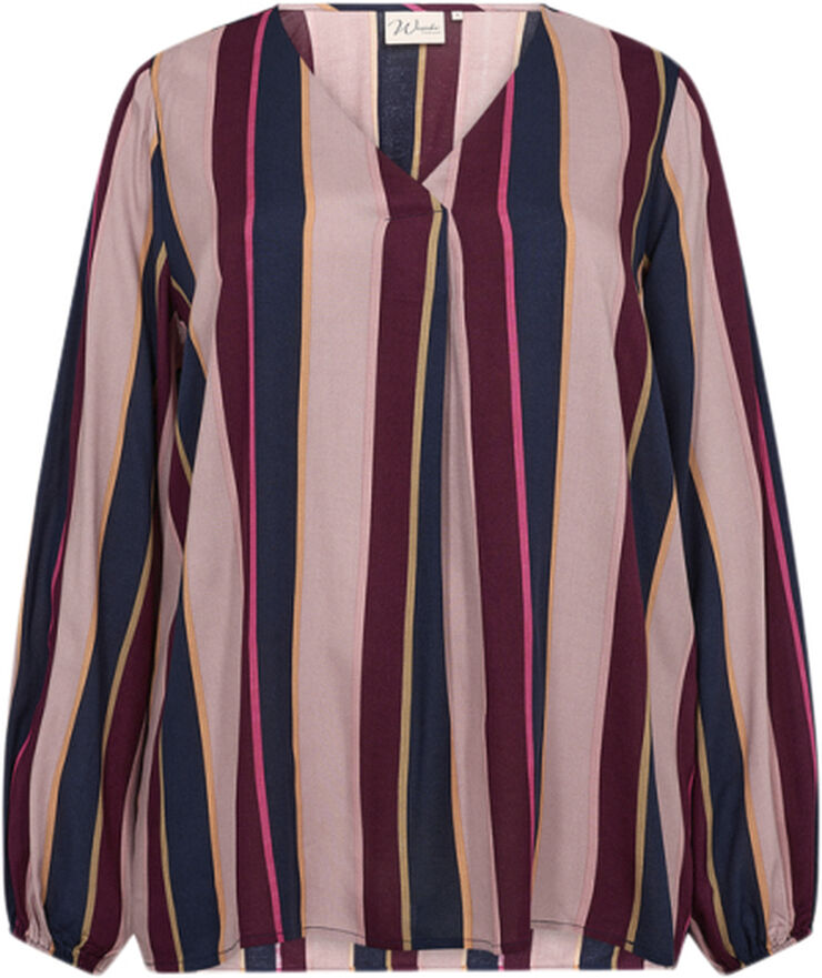 Wasabiconcept Curvy WA-JOSEPHINE 1 Bluse Navy blå 6799c blue iris combi