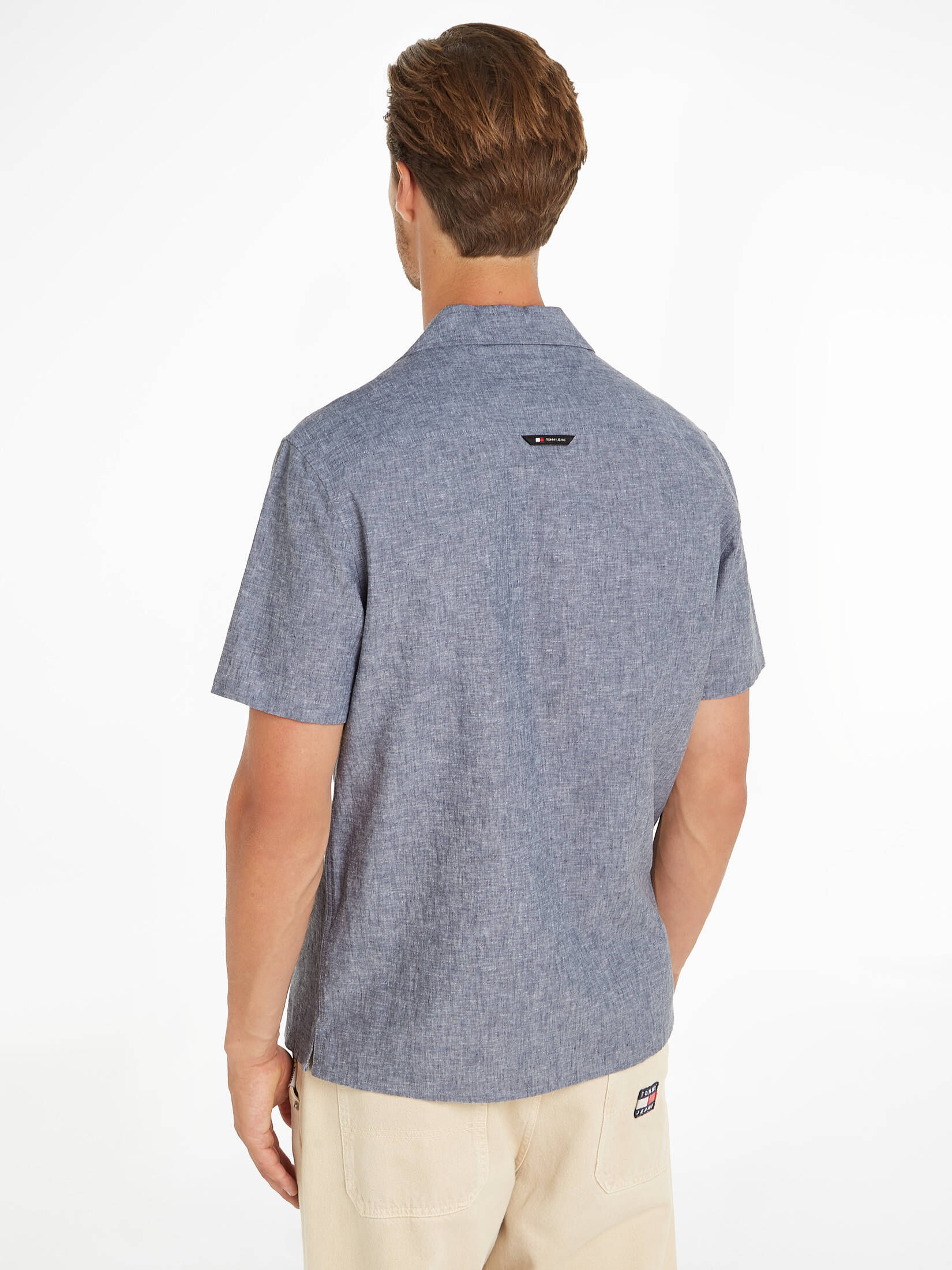 Tommy Jeans| Herren Hemd TJM LINEN BLEND CAMP SHIRT Kurzarm