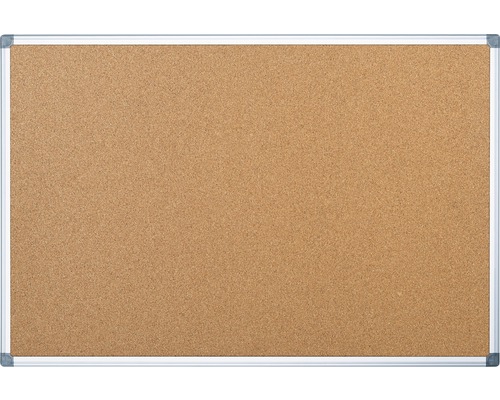 Kurkbord met aluminium frame, kartonnen achterkant, 120x90 cm