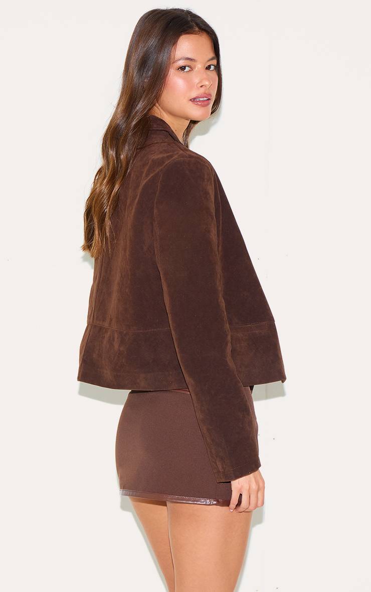 Marron Blazer Court En Synthétique