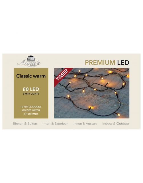 Anna's Collection Led Verlichting Met Trafo - Kerstverlichting - 8 m Classic Warm 80 Led