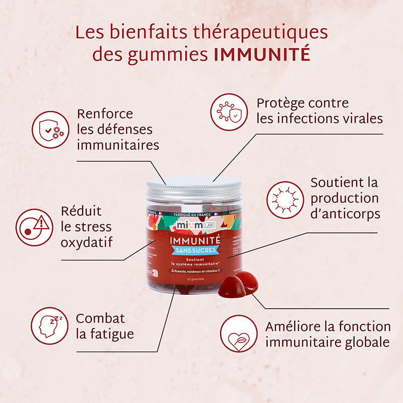 Cure gummies immunité - Cerise - Sans sucres - 2 mois