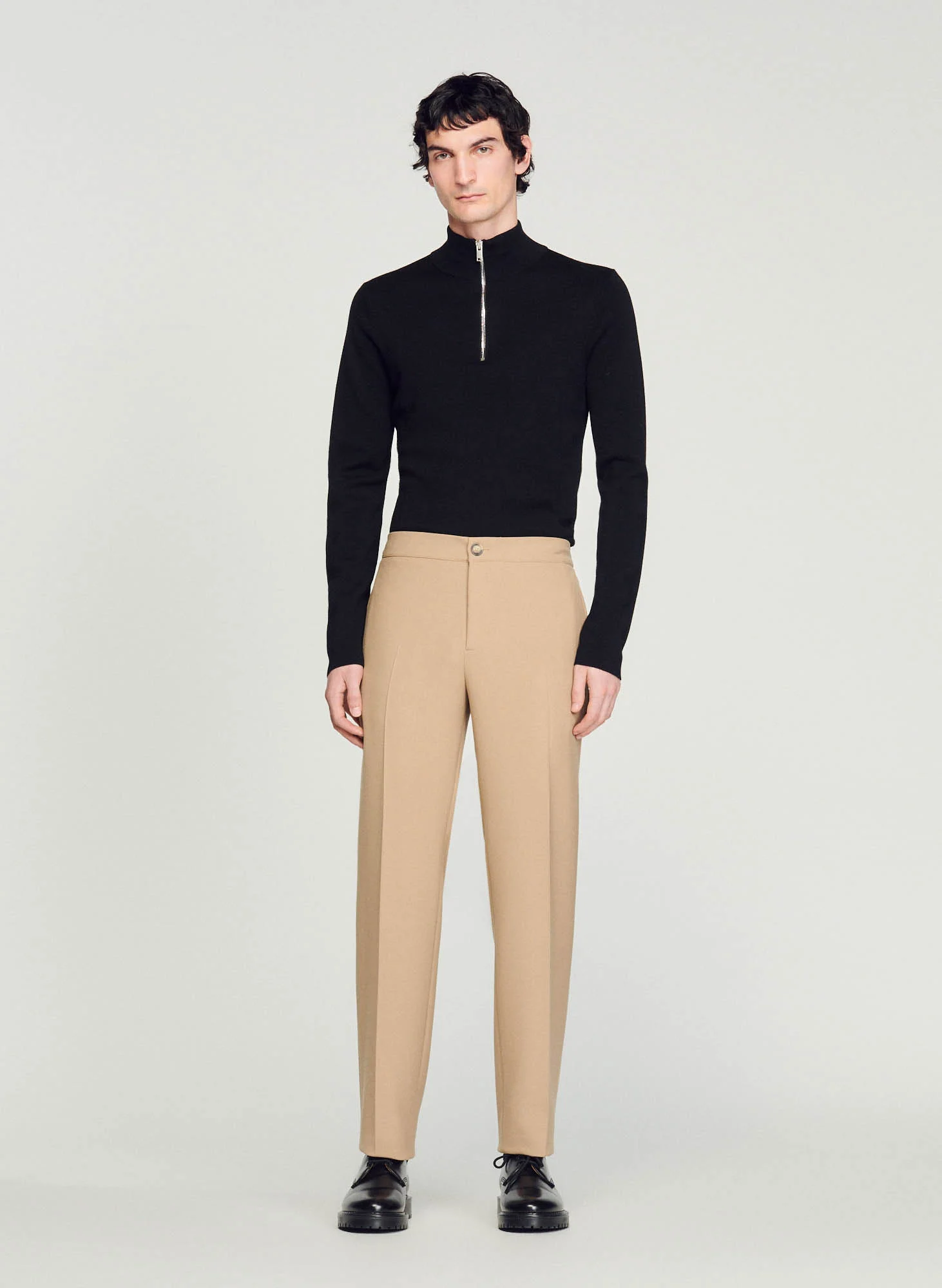 Pantalon droit| Beige