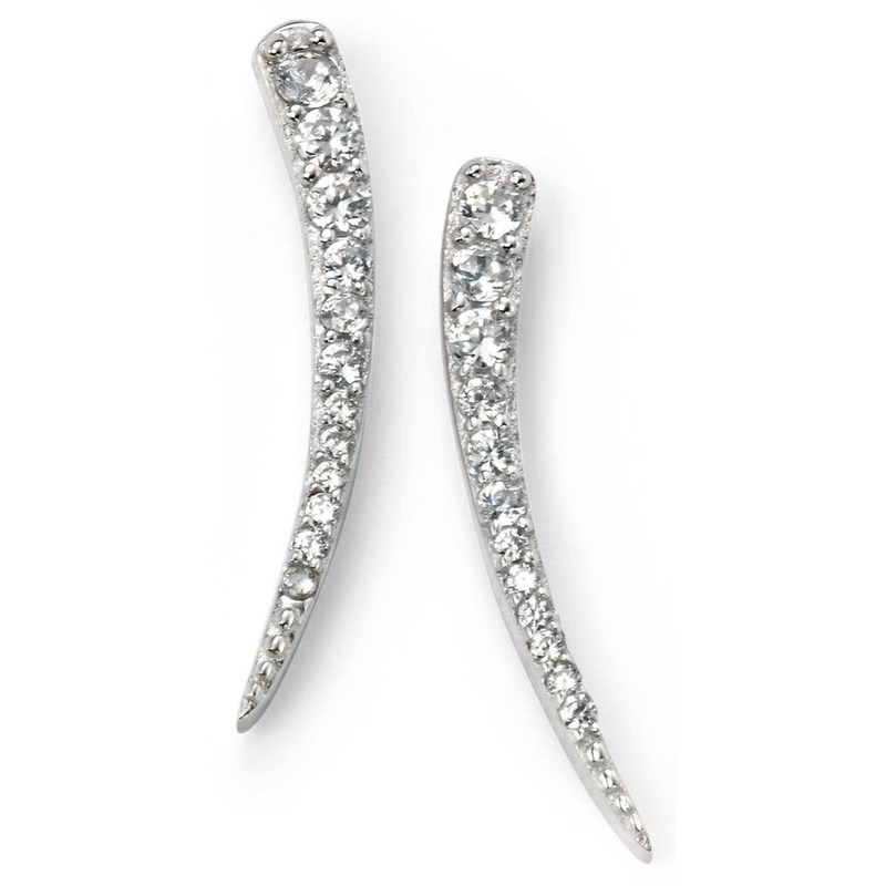 Boucle d'oreille plaqué rhodium et zirconium en argent 925/1000
