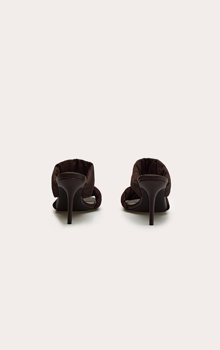 Chocolat Mules À Talons Rembourrées En Néoprène