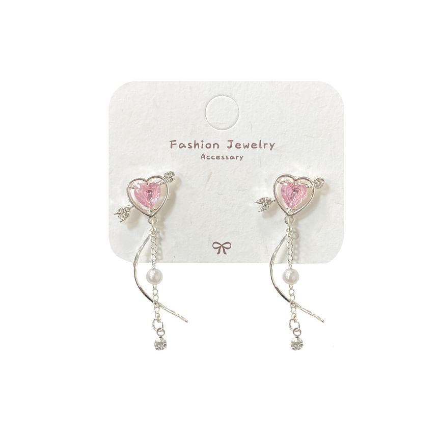 Rodiv - Hartvormige strass-imitatieparel met legering als hanger