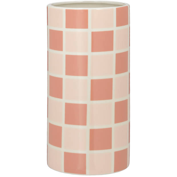 Blokker Vaas Soft Blokjes - Ø12x25 cm - Roze