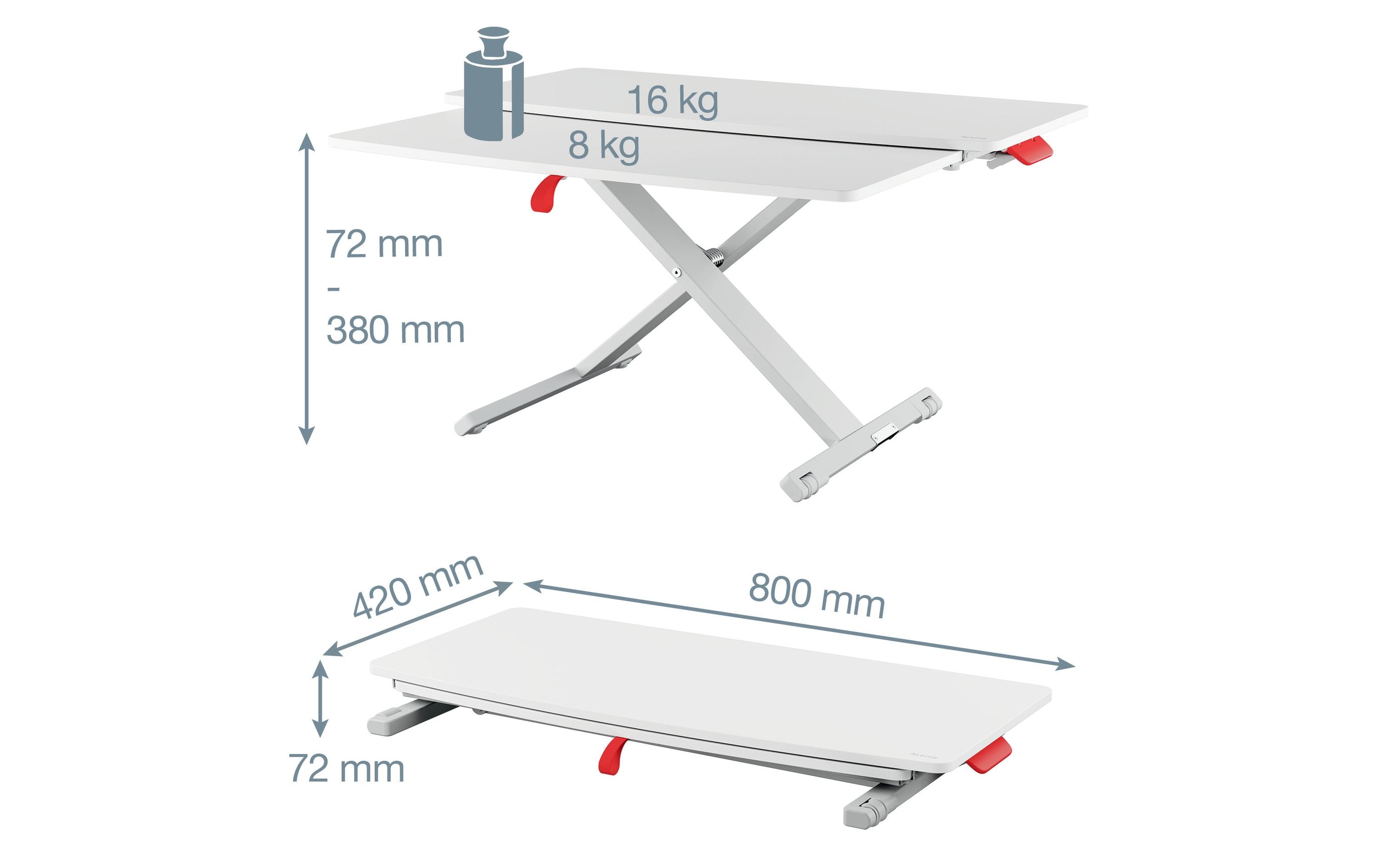 Ergo Cosy Höhenverstellbarer Schreibtischaufsatz<br>Leitz Ergo Cosy Höhenverstellbarer Sitz-/Steh-Schreibtischaufsatz mit ausziehbarer Tastaturablage