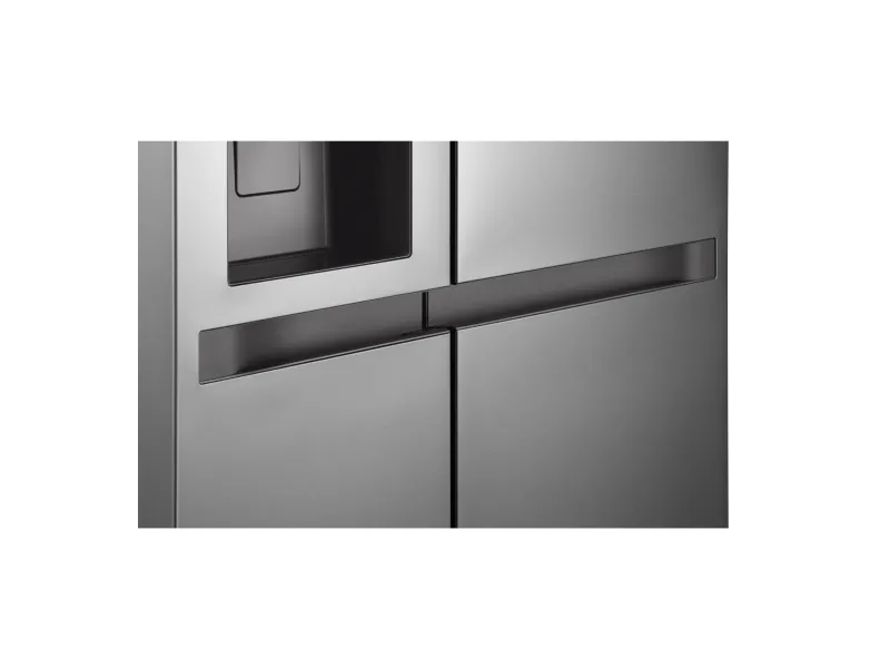 LG GSLC41PYPE - Køleskab/fryser - side-by-side med vanddispenser, isdispenser - bredde: 91.3 cm - dybde: 73.5 cm - højde: 179 cm - 641 liter - Klasse E - prime-sølv