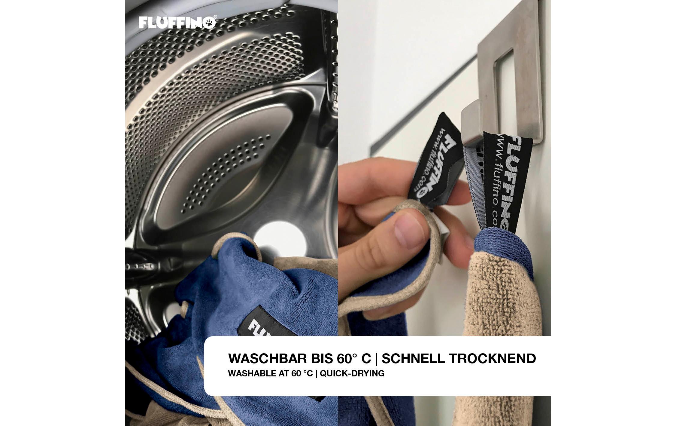 Hundehandtuch-Set, Beige / Blau, LMikrofasergewebe-Handtuch
