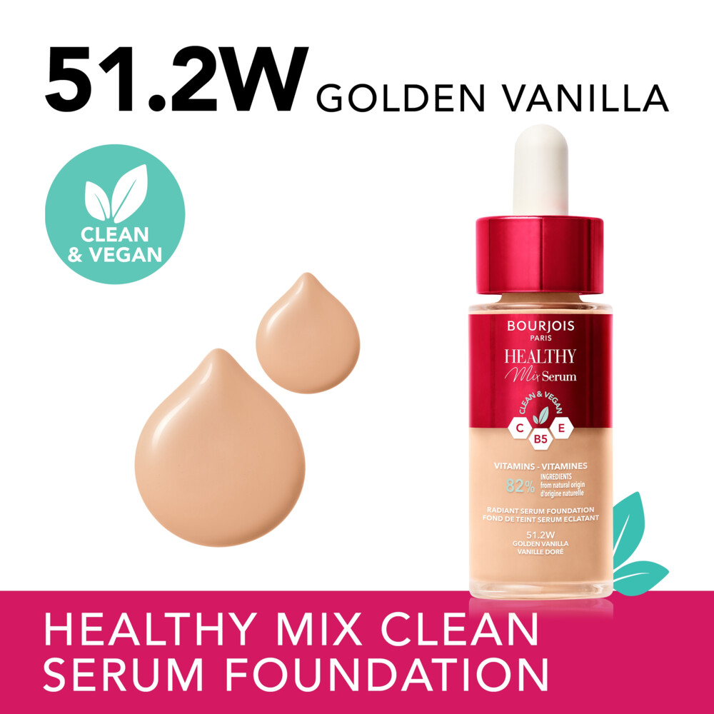 Bourjois Healthy Mix Serum Foundation 51.2 Golden Vanilla30 ml