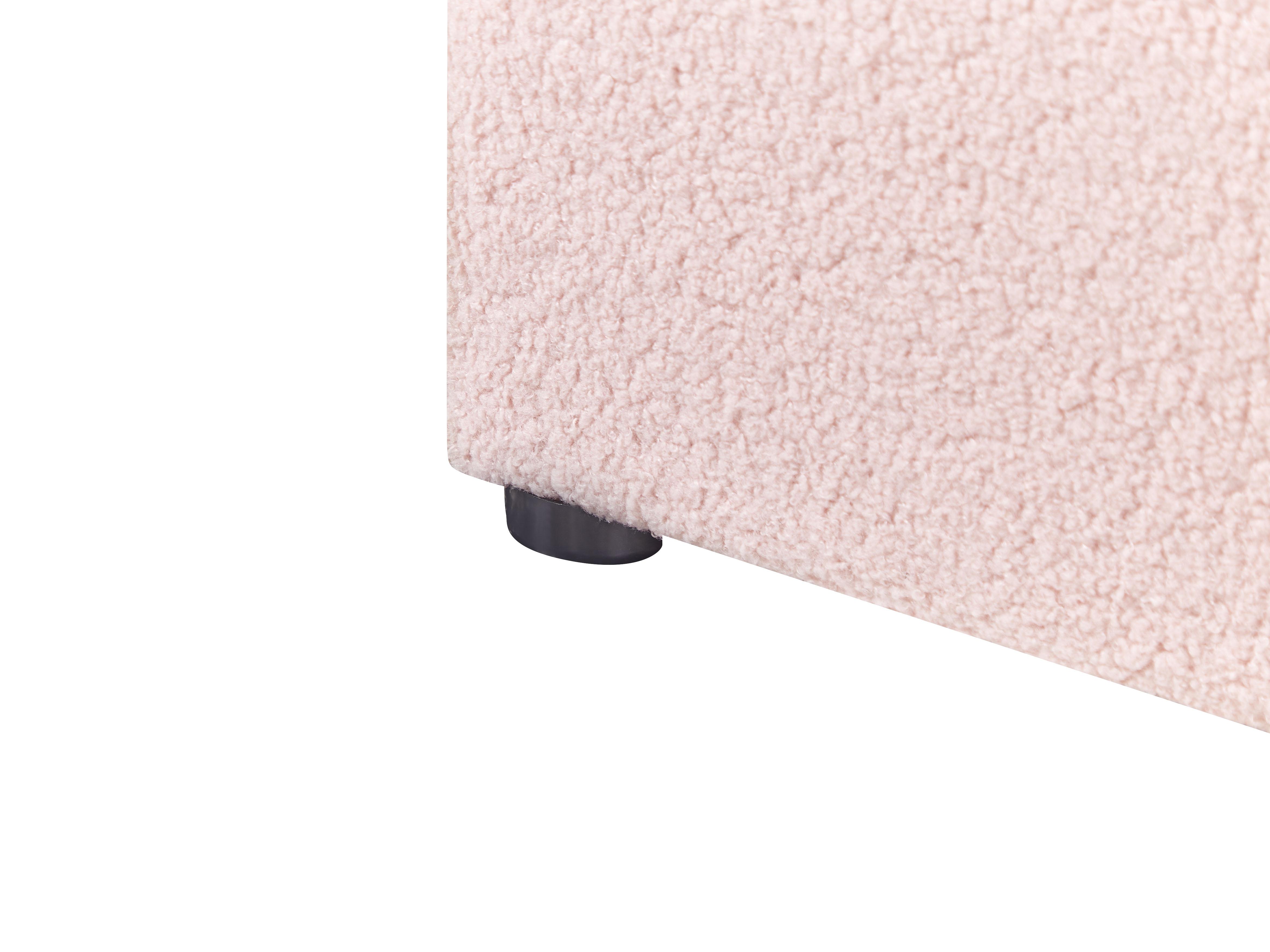 Opbergbed zonder hoofdbord Bouclé DINAN 90 x 200 cm Pastelroze