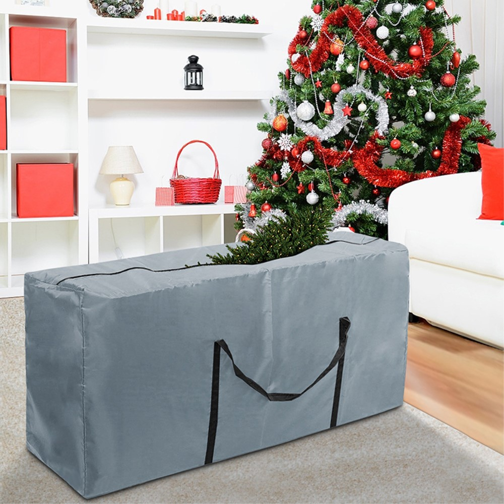 (116x45x49cm) Weihnachtsbaum Aufbewahrungstasche Organizer Tasche mit Griff - Grau