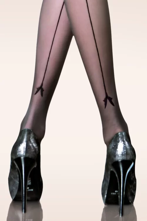Fiorella Miriam-panty met patroon in zwart