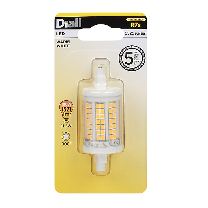 Ampoule LED Diall R7s 11,5W=100W blanc chaud