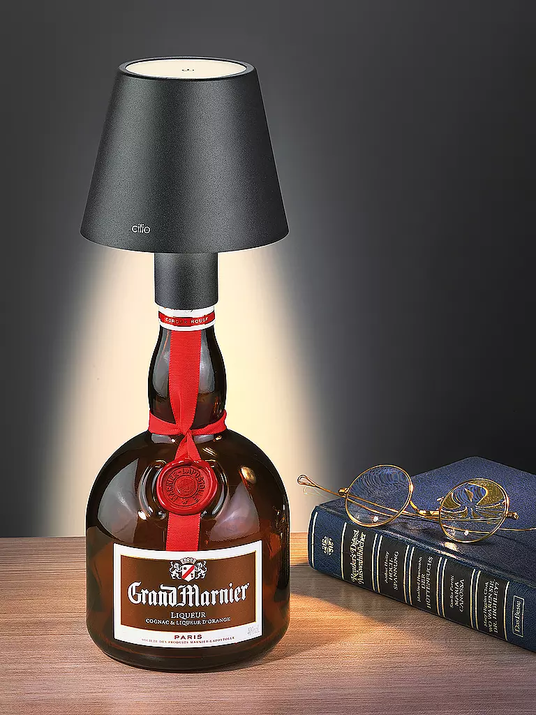 CILIO LED-Flaschenlampe LUCE 13,5cm Schwarz  schwarz