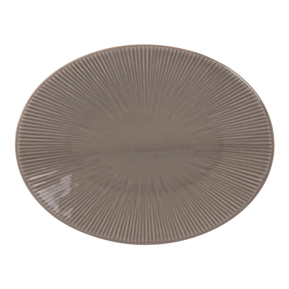 Plat ovale Bohémia 41,5 cm gris Table passion
