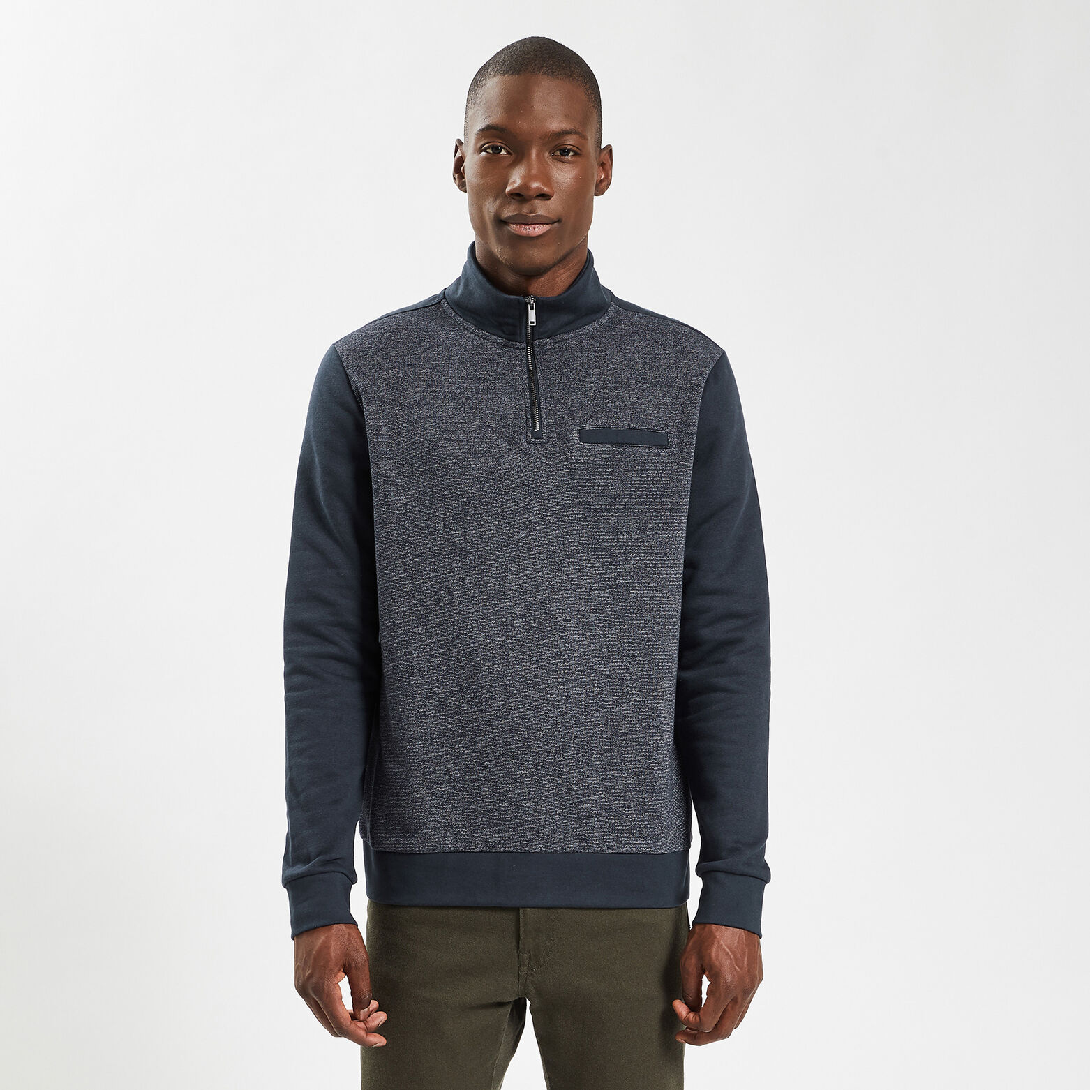 Sweat col montant Bleu foncé