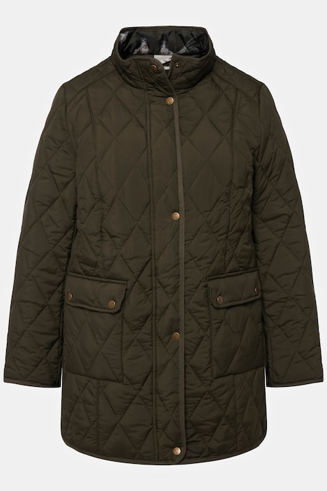 Steppjacke, wasserabweisend, Fasanen-Futter, Stehkragen