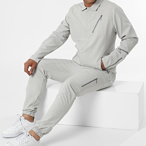 Ensemble Veste Et Pantalon Jogging KL-2060 Gris Clair