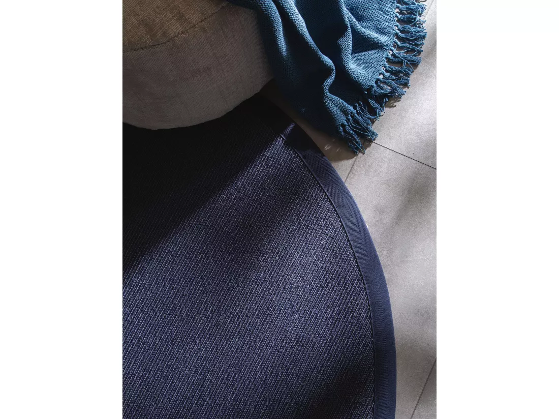 Tapis sisal Sana Bleu ø 250 cm rond