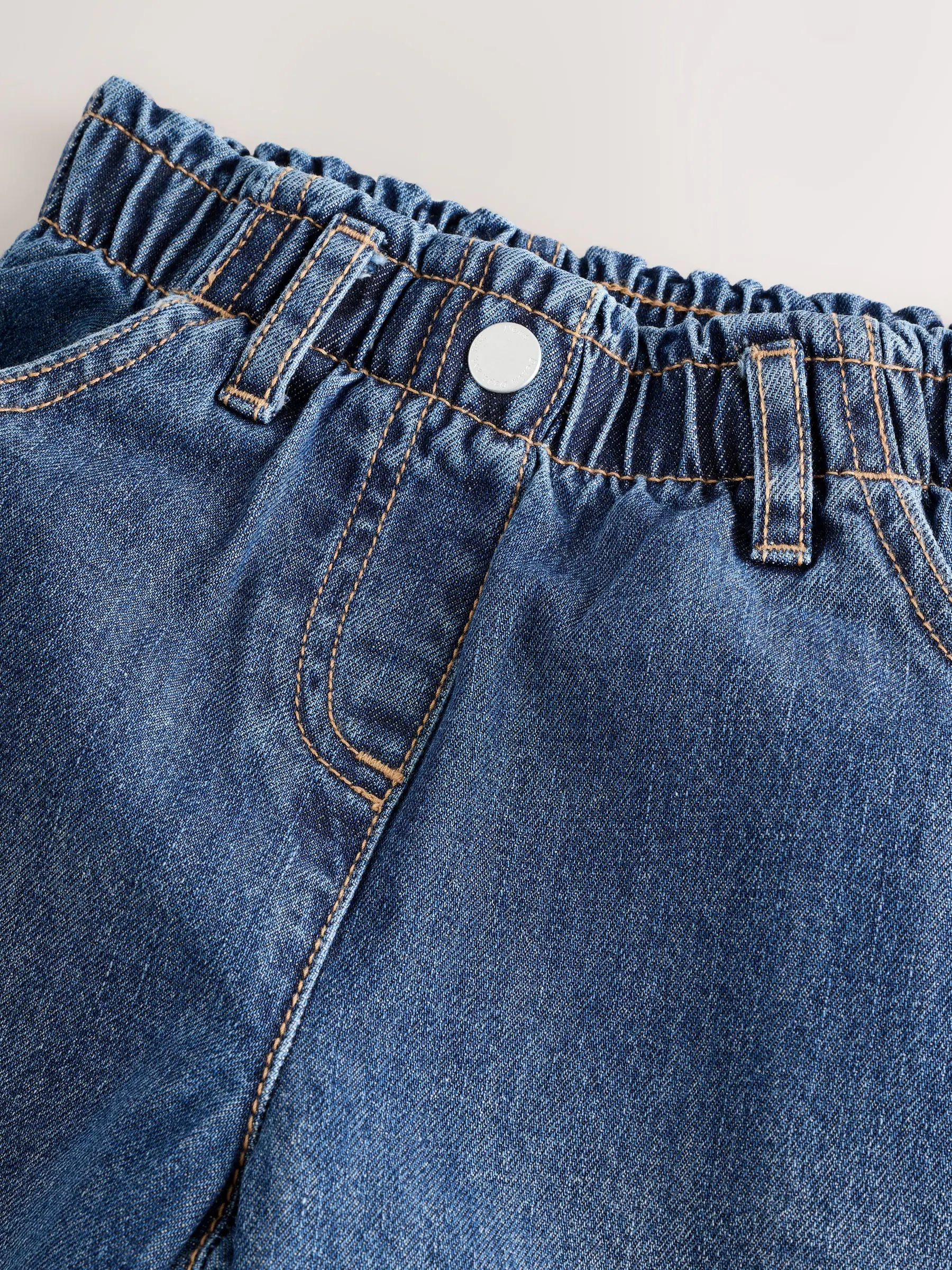 Donkerblauw - Jeans met muizenborduursel (3mnd -7jr)