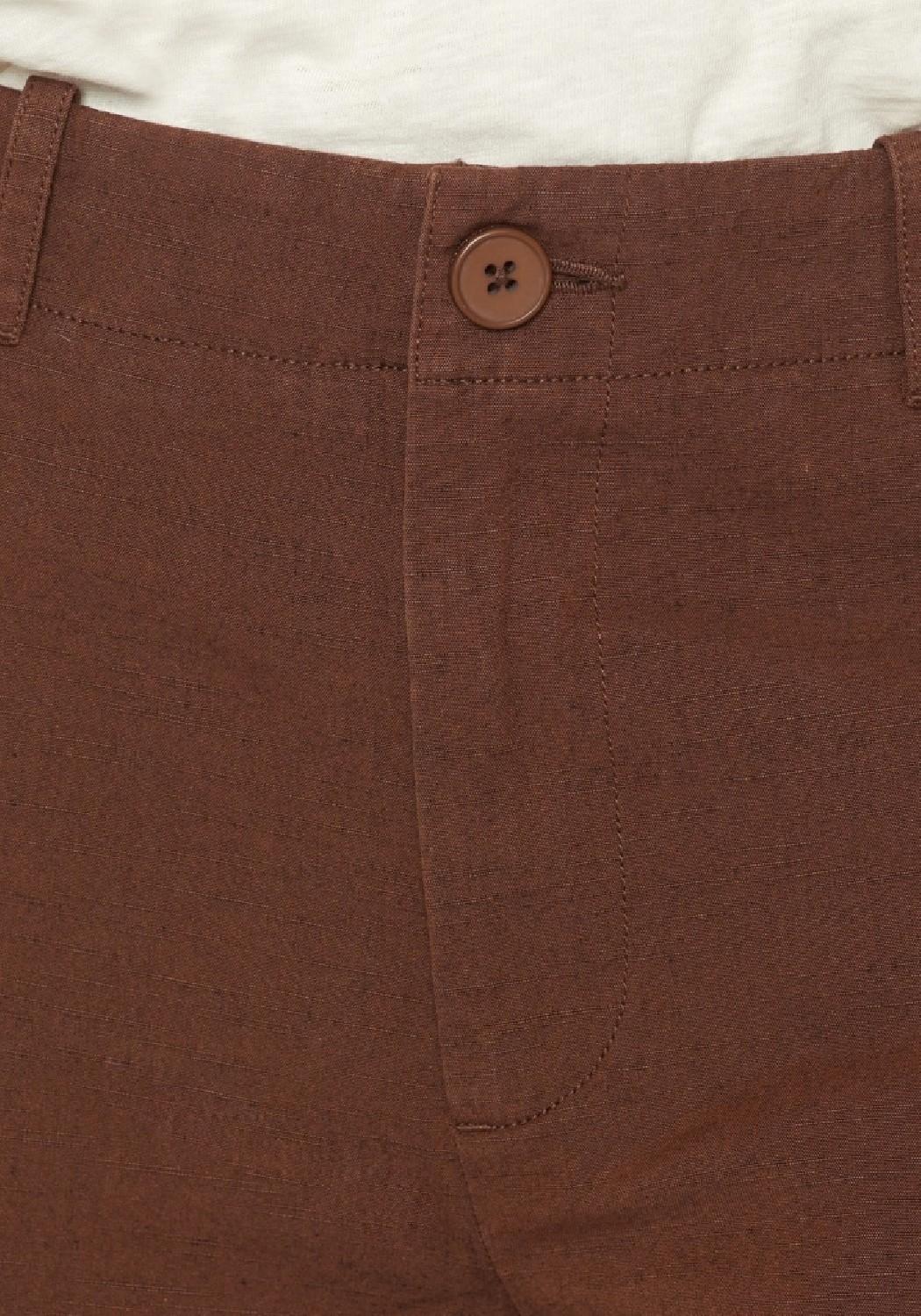 Knowledge Cotton Apparel Stoffhose Posey Wide Slub-Yarn Tiramisu