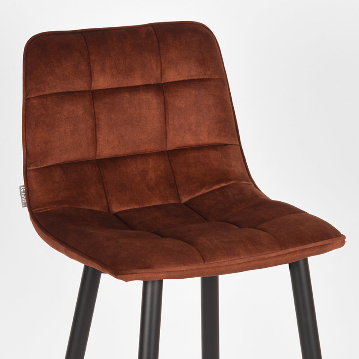 LABEL51 - Barkruk Jelt Hoog - Rust Velours - Zwart Metaal