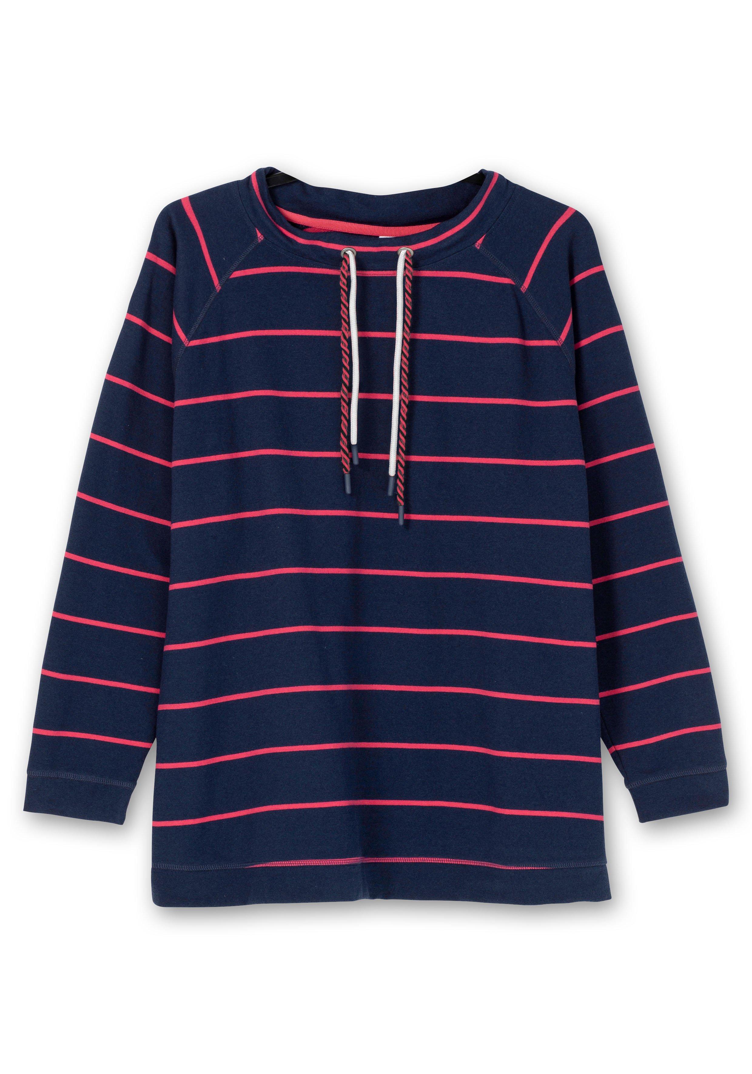 Gestreiftes Sweatshirt mit Stehkragen