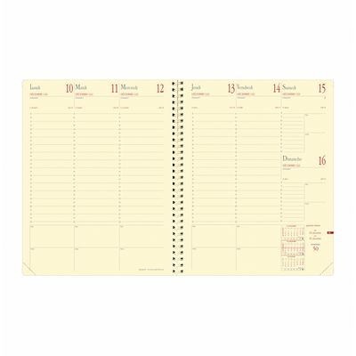 Agenda spiralé Impala Manager avec répertoire - 1 semaine sur 2 pages - 21 x 27 cm - bleu prusse - Quo Vadis