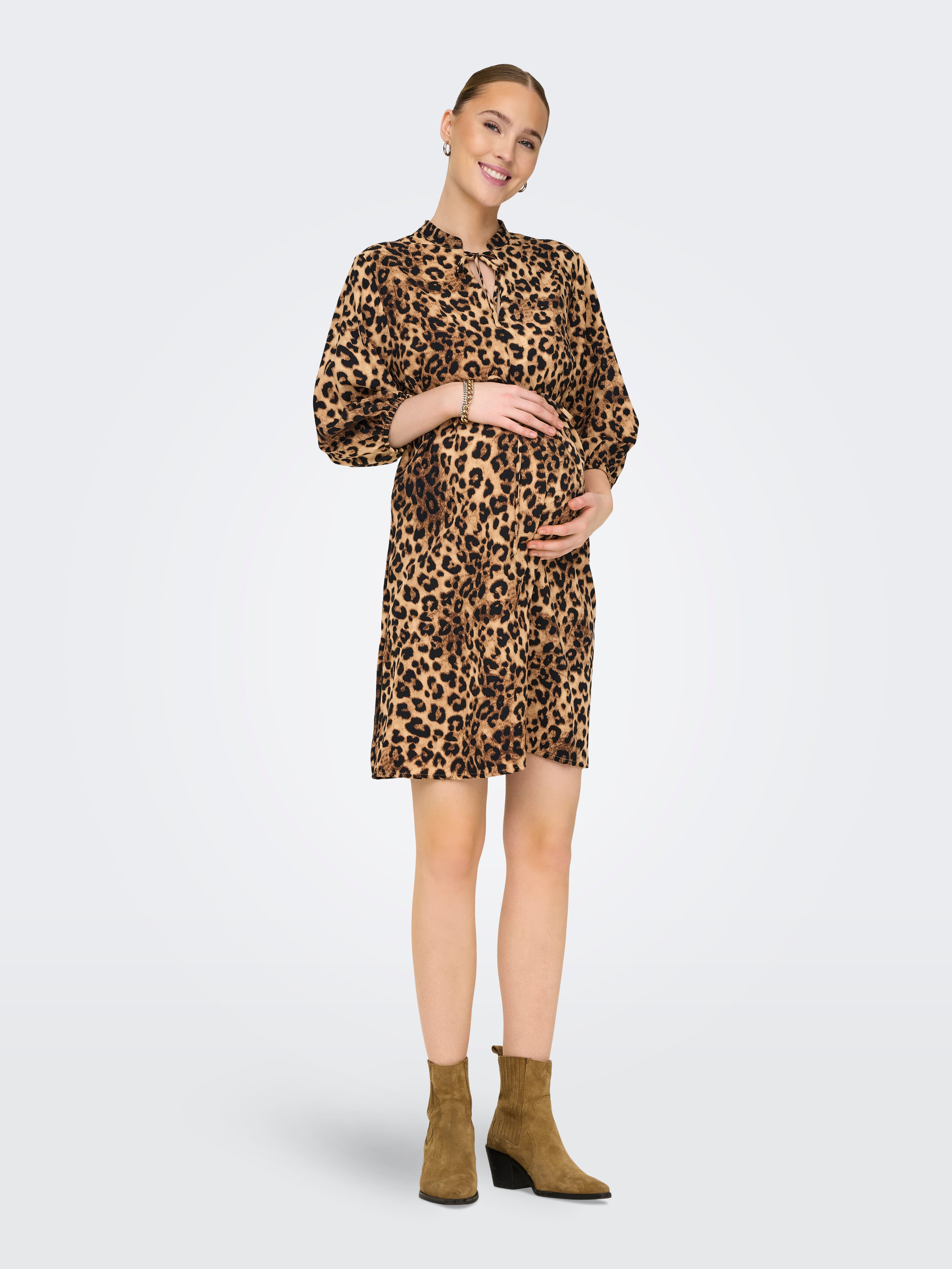 OLMKIMIKA Kurzes Kleid Sand