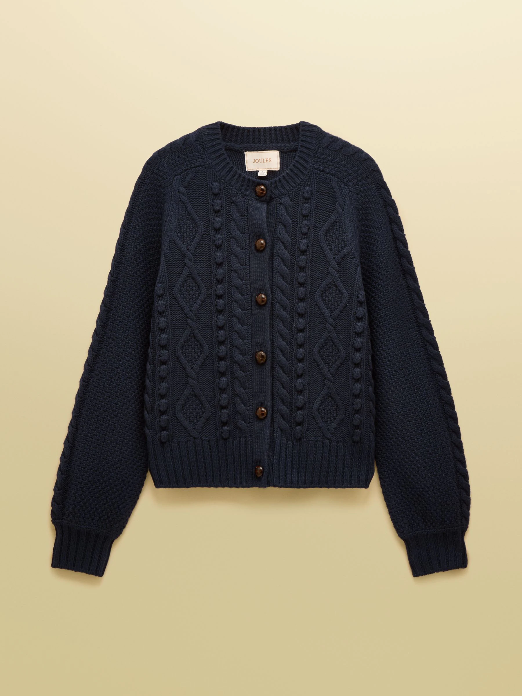 Marineblauw - Joules Rafferty Kabelgebreid vest