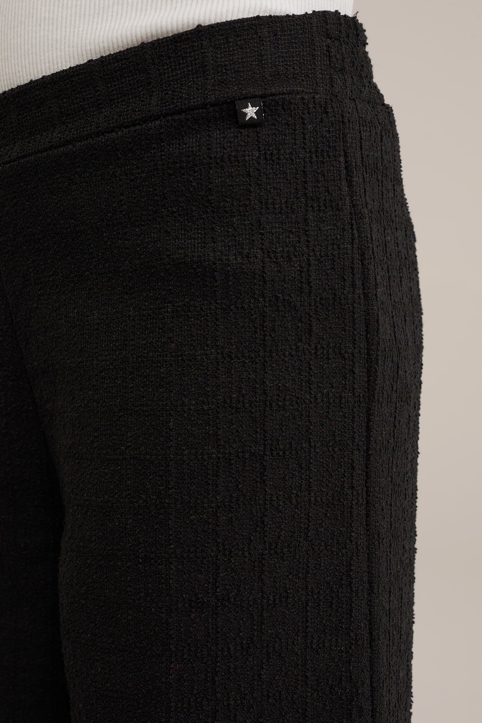 Meisjes straight fit bouclé broek WE Fashion Zwart