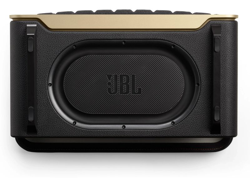 JBL Bluetooth Speaker Authentics 300 Schwarz Tragbarer Smart-Home-Lautsprecher mit WLAN, Bluetooth und Sprachassistent im Retro-Design