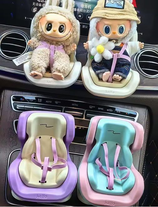 (11x10cm) Monsterhäschen Kindersitz Puppen Zubehör für Lüftungsgitter Air Frame mit Magnet Stand - Blau / Rosa