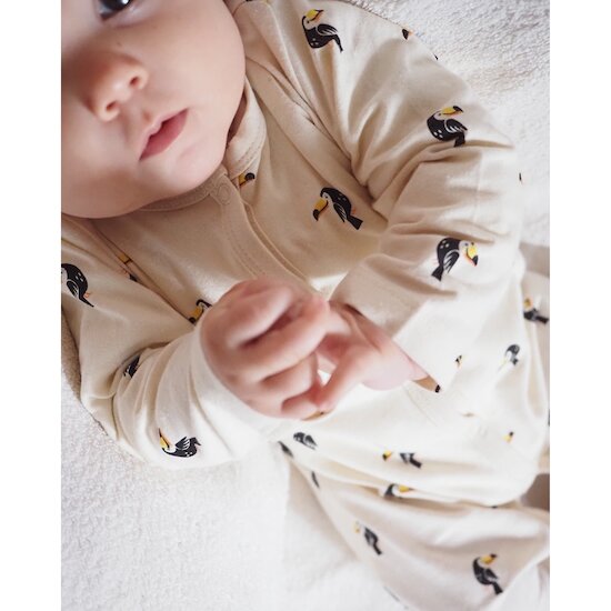 Pyjama en coton recyclé   Beige AOP        de               P'tit bisou