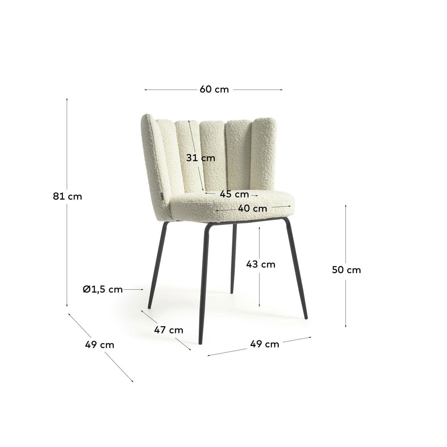 Kave Home Polsterstuhl ANIELA 2er Set weiß
