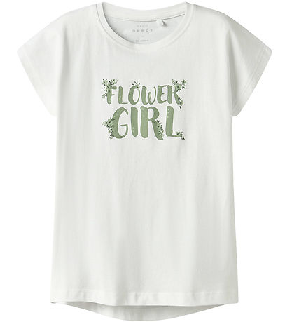 Name It T-Shirt - NkfVigea - Bright White/Flower Mädchen