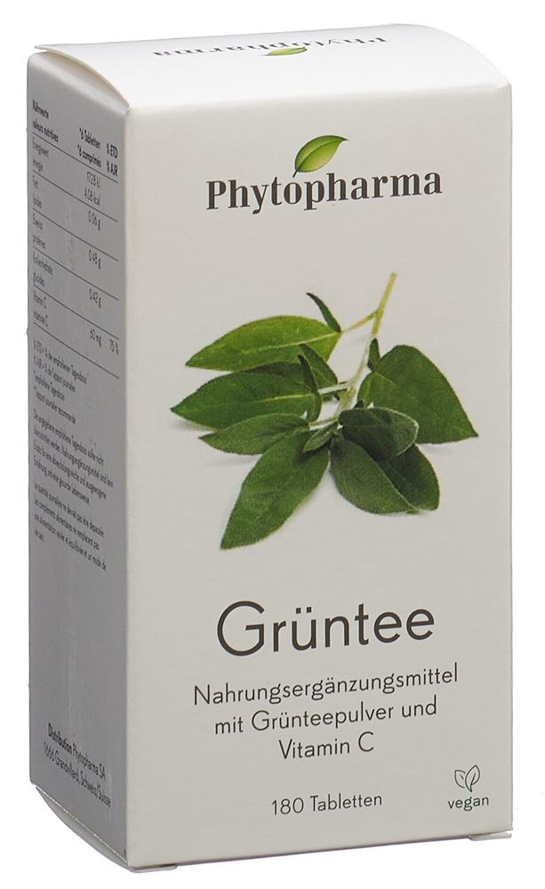 PHYTOPHARMA Grüntee Tabl 180 Stk