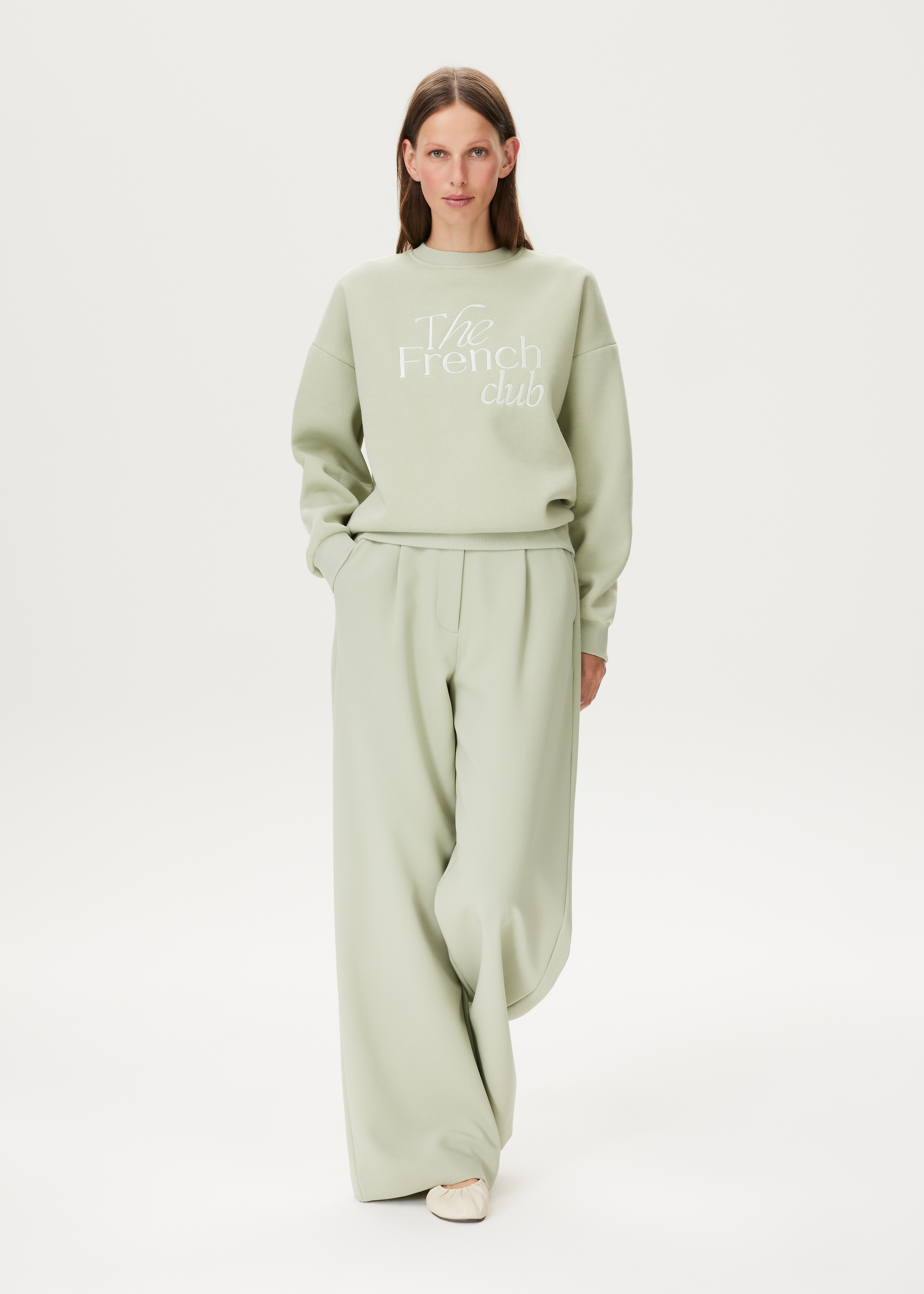 Sweater met geborduurde tekst