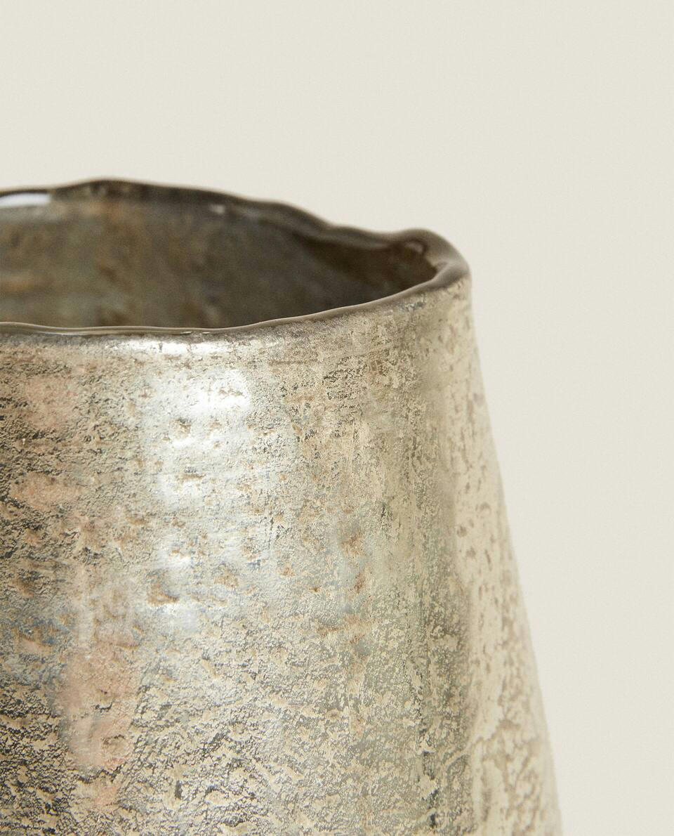 VASO DE VIDRO DOURADO