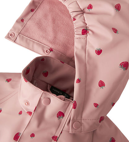 Name It Regenanzug m. Fleece - PU - NmfDry10 - Pale Mauve/Erdbe